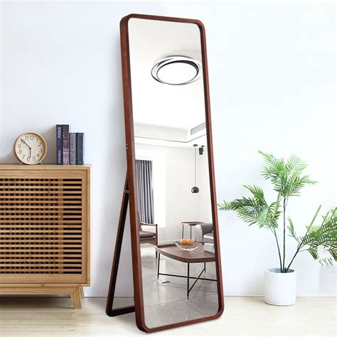 Full Length Mirror Full Mirror Floor Mirror Free Standing Dressing Mirror With Black Aluminum