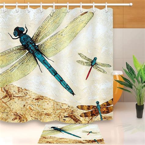 Limited Quantity Flying Dragonfly Shower Curtain Shower Curtain