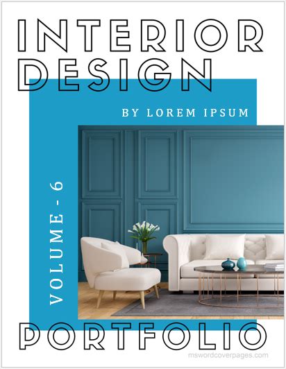 Interior Design Portfolio Cover Pages Ms Word Cover Page
