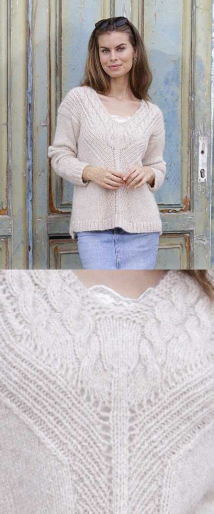 To The Point Cable And V Neck Sweater Free Knitting Pattern Knitting Bee