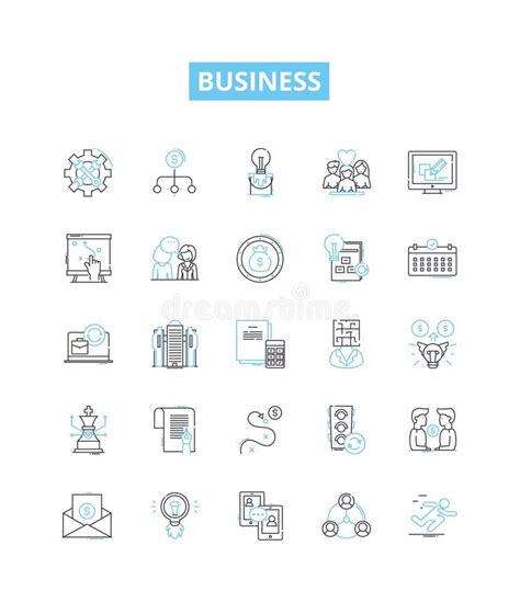 Business Vector Line Icons Set Company Venture Market Entrepreneur