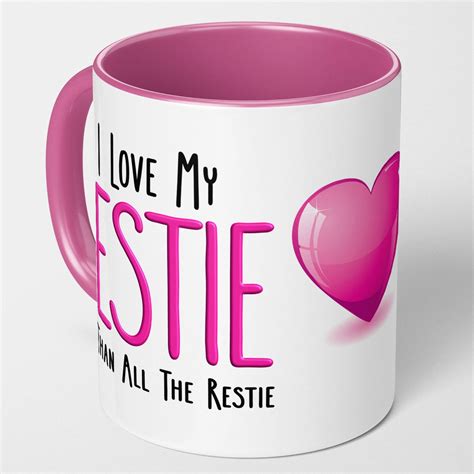 Best Friend Bestie Coffee Mug Pretty Pink Friendship Tea Cup Etsy
