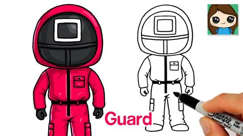 How To Draw Squid Game ⏹🔼⏺red Guard Uniform Youtube