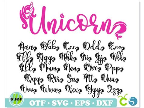 Unicorn Font Svg With Tails Name Font Svg Unicorn Font Otf Etsy Uk My