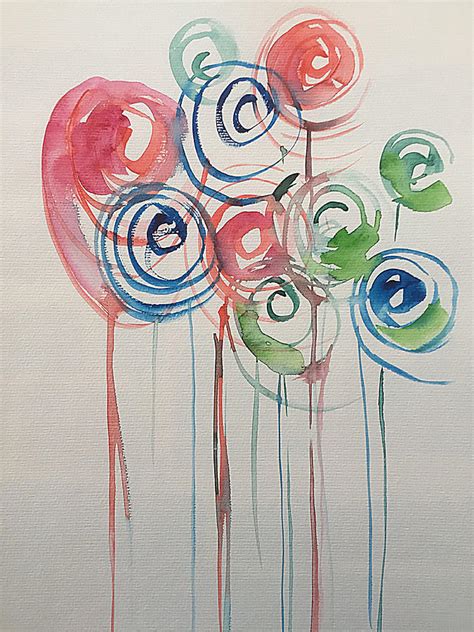 Watercolor Abstract Colorful Circles Painting By Britta Zehm Fine