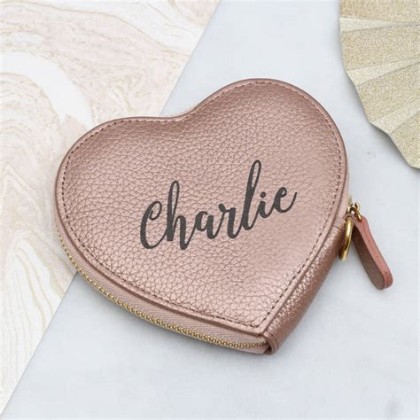 Personalised Name Luxury Leather Heart Purse By Hurleyburley