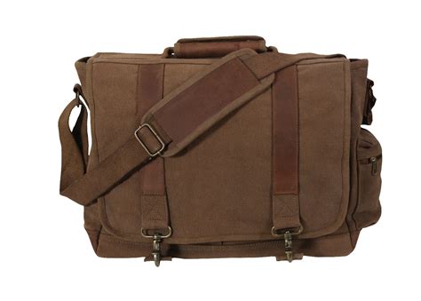 Canvas Leather Laptop Messenger Bag