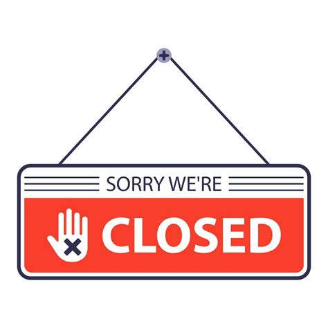 Sorry Were Closed Sign Hanging 2208732 Vector Art At Vecteezy