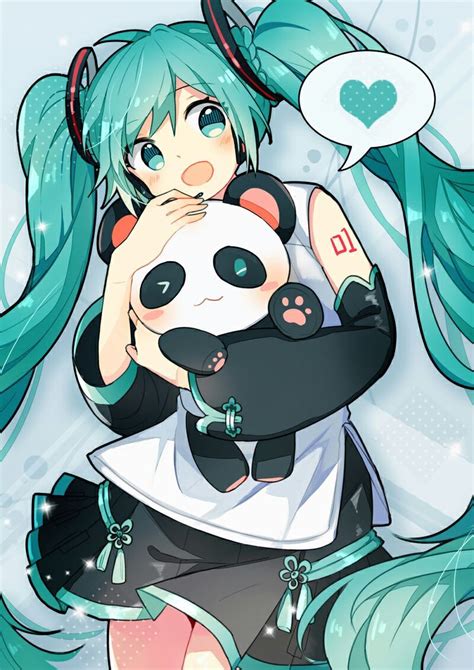 hatsune miku i love anime kawaii anime girl anime art girl panda anime girl anime chibi