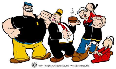 Brutus Wimpy Popeye And Olive Oyle Popeye Cartoon Characters