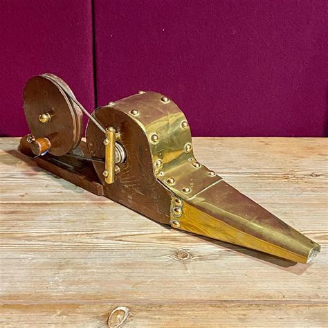 19th Century Brass And Oak Mechanical Bellows Antique Brass And Copper