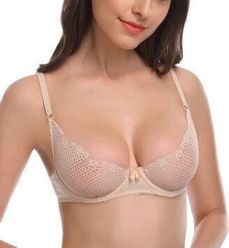 WingsLove Women S See Through Lace Balconette Sexy Unlined Demi Cup