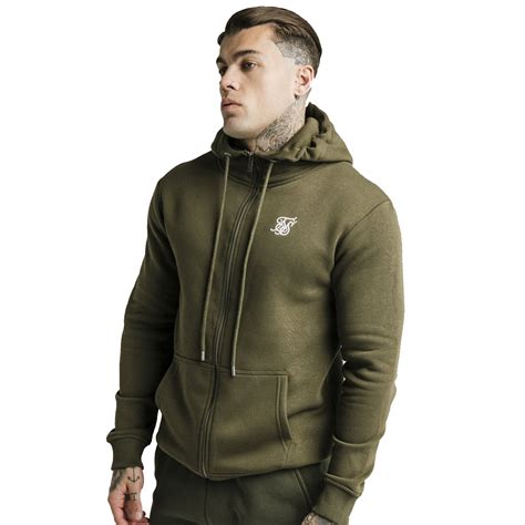 Siksilk Zip Through Funnel Neck Hoodie Van Vesten