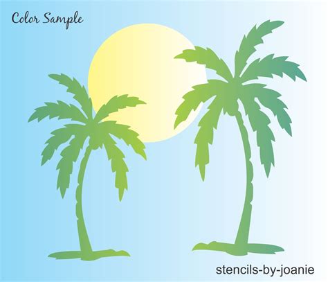 Beach Tree Stencil 10 8 Palm Date Coconut Tropical Sun Moon Diy Craft