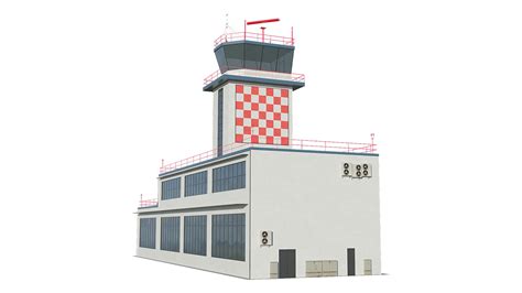 3d Airport Control Tower Model Turbosquid 1828225