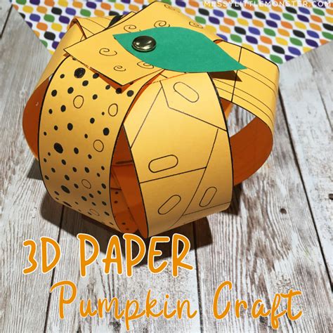3d Paper Pumpkin Craft Messy Little Monster