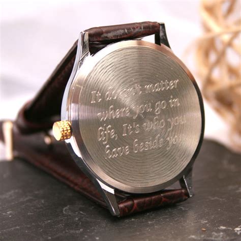 Engraved Mens Wrist Watch With Quartz Movement By Tsonline4u