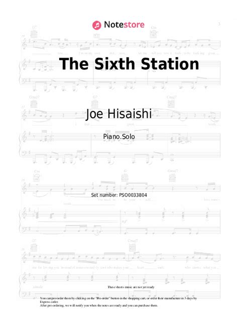 Joe Hisaishi The Sixth Station Sheet Music For Piano Download Piano