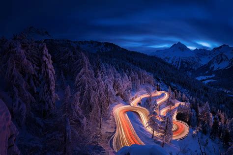 Night Road Minimalist Landscape Hd Artist 4k Wallpapers Images Images