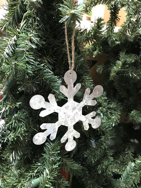 Metal Tin Snowflake 5 Ornament Christmas Tree Ornament Etsy