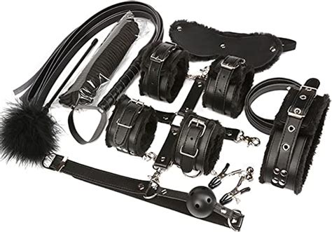 uimity 10pcs set bdsm bondage gear leather fetish kit restraints slave handcuffs sex