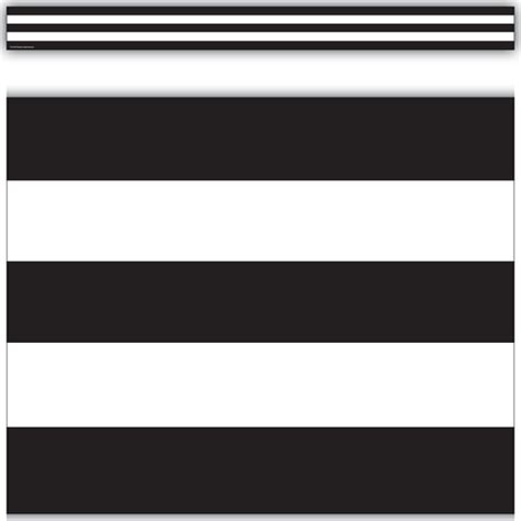 Black And White Stripes Straight Border Trim Tcr5223 Teacher Created