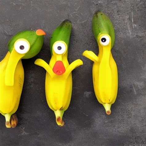 Banana Ducks Peeled Bananas With Googly Eyes And Duck Stable