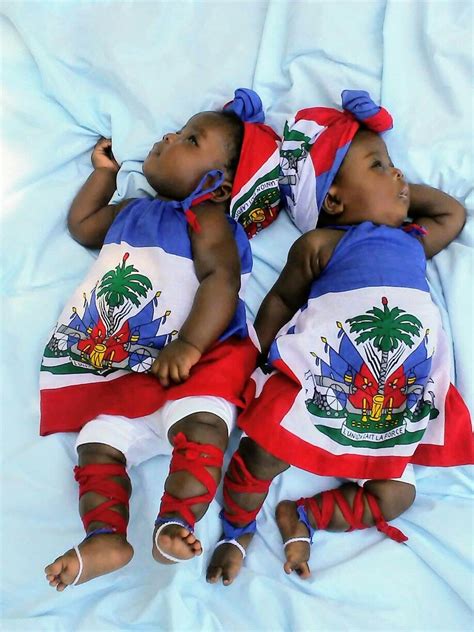 My Twins Rocking Their Haitian Flag Outfit Made By E Haitian Flag