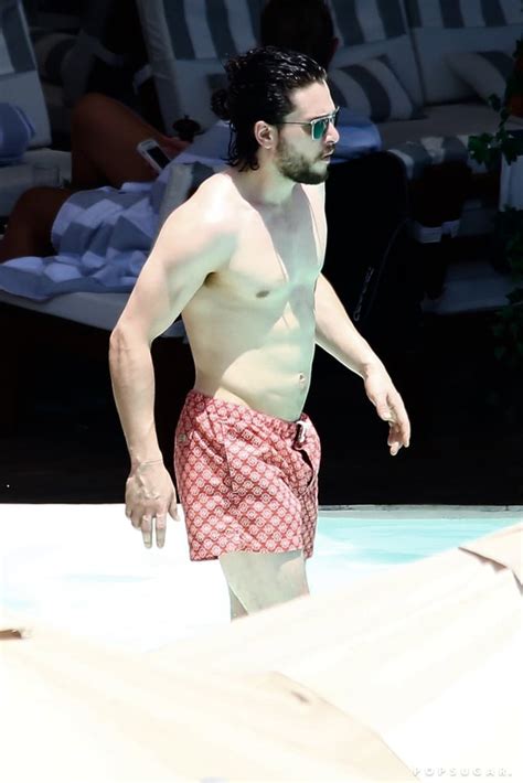 Kit Harington Shirtless By The Pool In Brazil Pictures Popsugar Celebrity