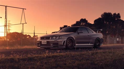 Nissan Skyline R34 Night Wallpaper