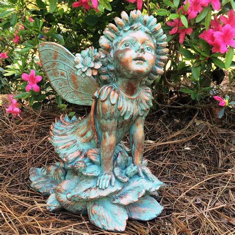 Shop wayfair for the best large garden fairy statues. Homestyles 12"H Penelope Flower Fairy in Bronze Patina ...