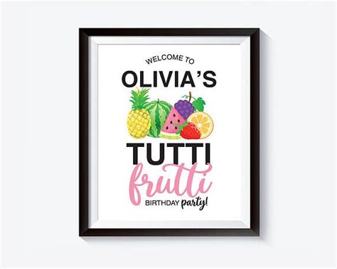 Tutti Frutti Welcome Sign Tutti Frutti Party Tutti Frutti Poster