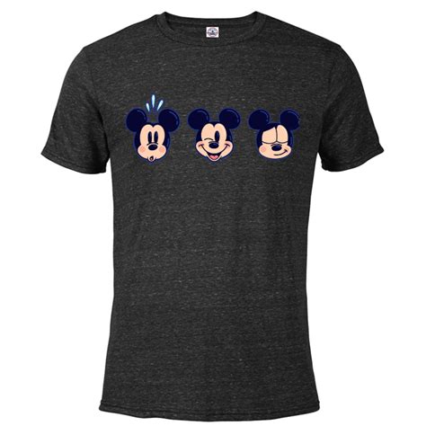 Disney Mickey Mouse Emoticon Expressions Short Sleeve Blended T Shirt