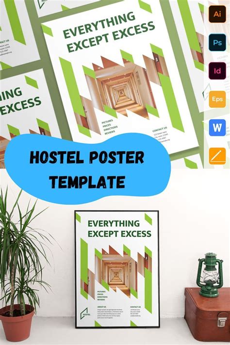 Hostel Poster Template Hostel Poster Graphic Design Idea Poster Template Graphic Design