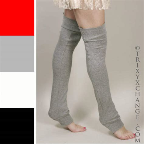 Womens Cotton Leg Warmers White Legwarmers Thigh High Socks Etsy