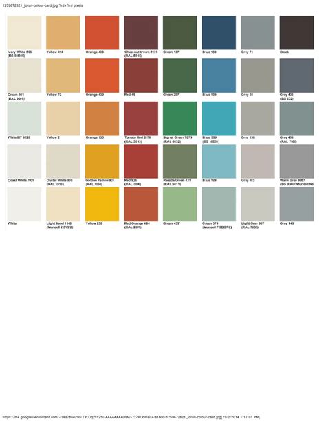 Jotun Marine Paint Color Chart