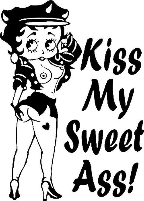 Betty Boop Decal Kiss My Sweet Ass Funny Vinyl Sticker For Car Laptop Etc 7434949087083 Ebay