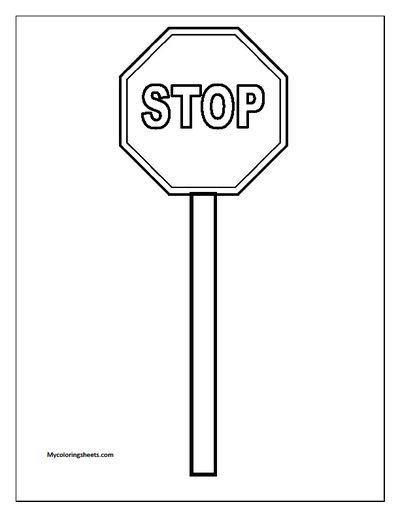 Stop Sign Coloring Page