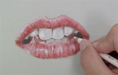 How To Draw A Realistic Mouth With Colored Pencils