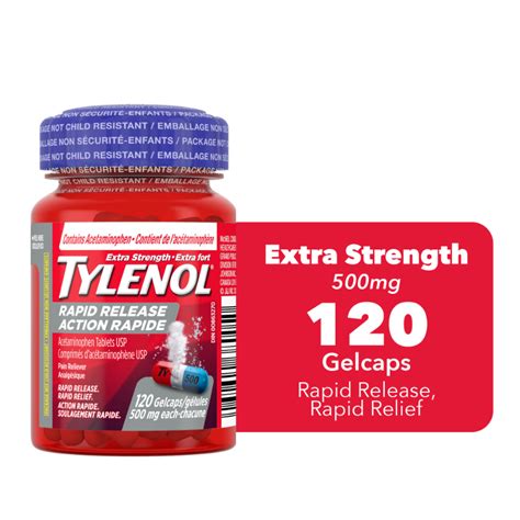 Tylenol Rapid Release Extra Strength Pain Reliever Gelcaps 120s