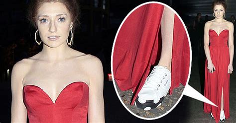 Olympic Effort Nicola Roberts Sexy Red Sweetheart Dress And Superga