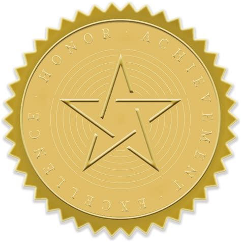 Benecreat 100 Packs Star Embossed Gold Foil Stickers Honor Excellence