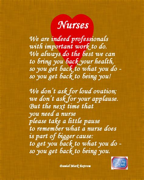 Nurses National Nurses Week Is May 6 12 Daniel Mark Picture Poems