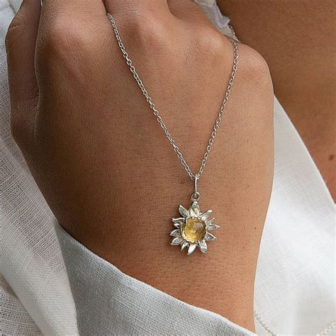 Sunflower Necklace With Citrine By Amulette | notonthehighstreet.com