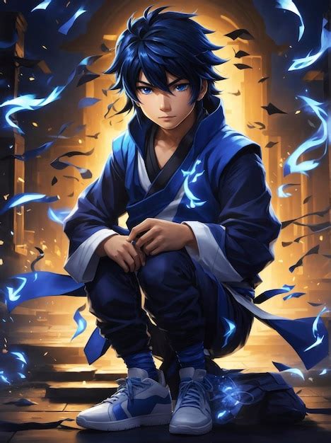 Premium Ai Image Anime Boy Wearing Ninja Clothing