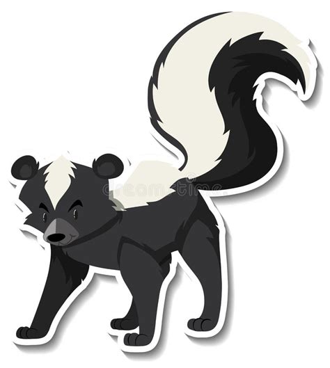 Skunk Animal Cartoon Sticker Stock Vector Illustration Of Animal