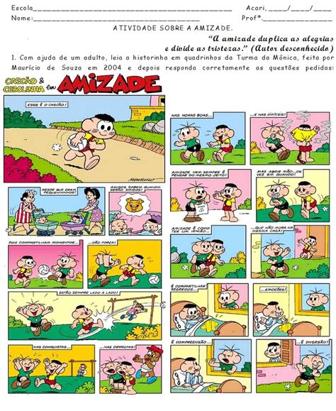Bom dia amigas, amo a nossa amizade! JANETE CLÉIA: Atividade sobre o dia da amizade