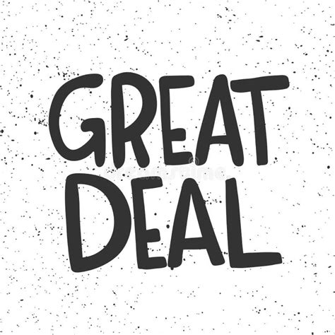 Great Deal Vector Hand Drawn Illustration With Cartoon Lettering