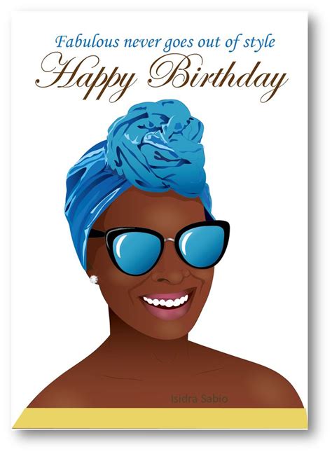 Available Now This Afrocentric Birthday Card For Women Shows A Happy Gorgeous And Pleasa