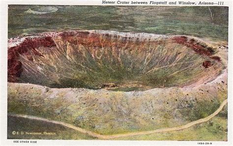 That depends on the crater and what the meteor was composed of. Kentucky Travels: Postcard: Meteor Crater between ...